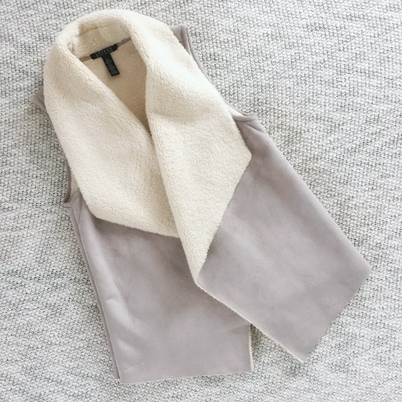Lauren Ralph Lauren Jackets & Blazers - Ralph Lauren Gray Faux Suede Shearling Vest